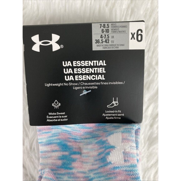 Under Armour Unisex No Show Low Cut Socks Men 7-8 Women 6-10 Multicolor 6 Pairs - Picture 2 of 7